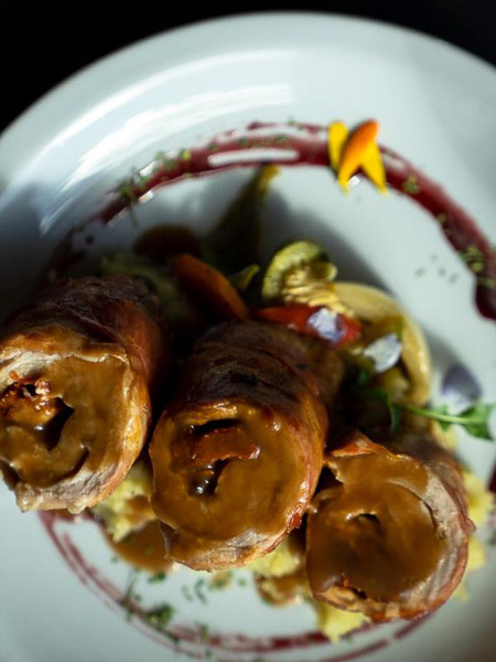 Fresh homemade dinner served after a day of fly fishing in Tierra del Fuego